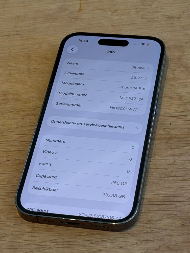 Erg Nette iPhone 14 Pro Purple 256GB, 100% batterijconditie, foto 2