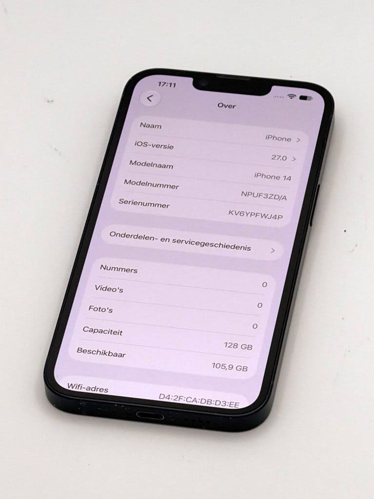 Zeer Nette iPhone 14 Black 128GB, met 100% batterijconditie, foto 2