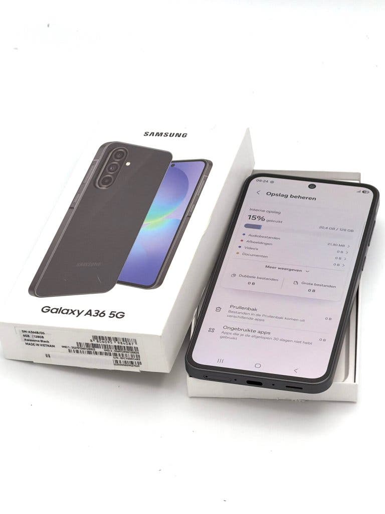 Nieuwstaat Samsung Galaxy A36 Black 128GB, 100% batterij, foto 4