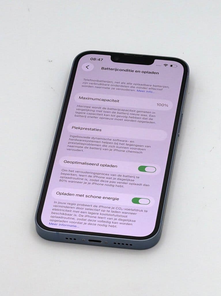Zeer Nette iPhone 14 Blue 128GB, met 100% batterijconditie, foto 3