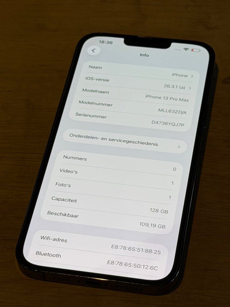 Zeer nette iPhone 13 Pro Max Graphite 128GB, 96% batterij, foto 2