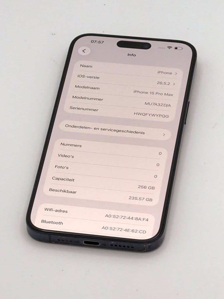 Zeer Nette iPhone 15 Pro Max Blue 256GB, met 100% batterij, foto 2