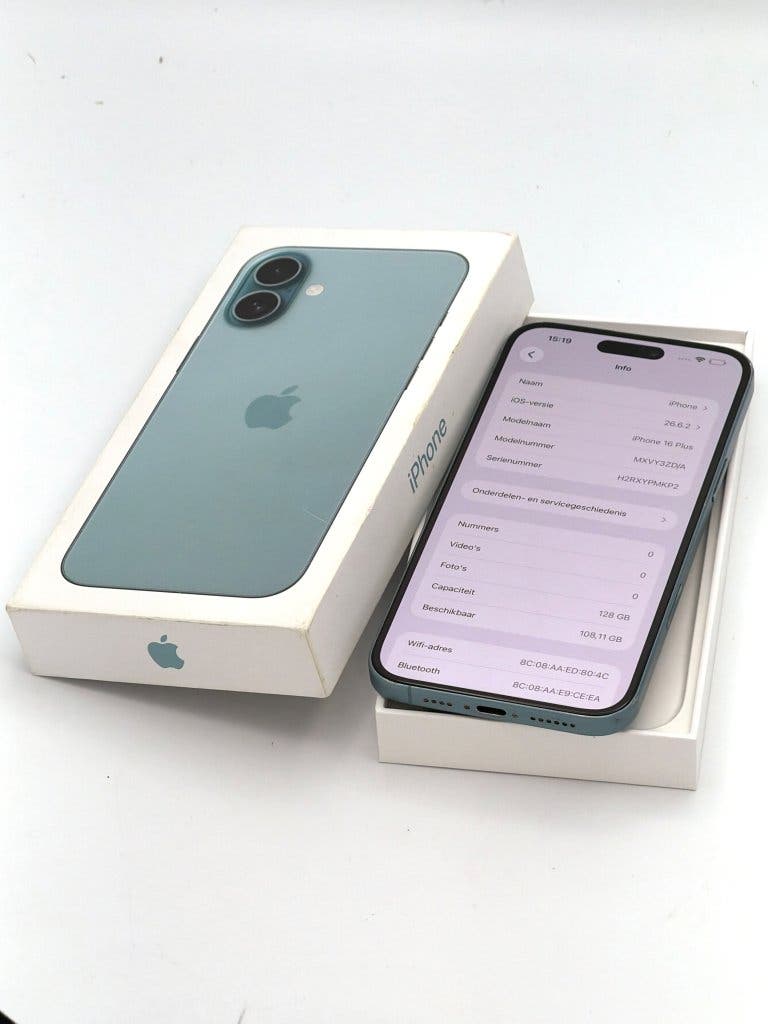 Zeer Nette iPhone 16 Plus Teal 128GB, 90% batterijconditie, foto 2