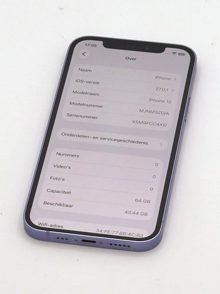 Erg Nette iPhone 12 Purple 64GB, met 100% batterijconditie, foto 2