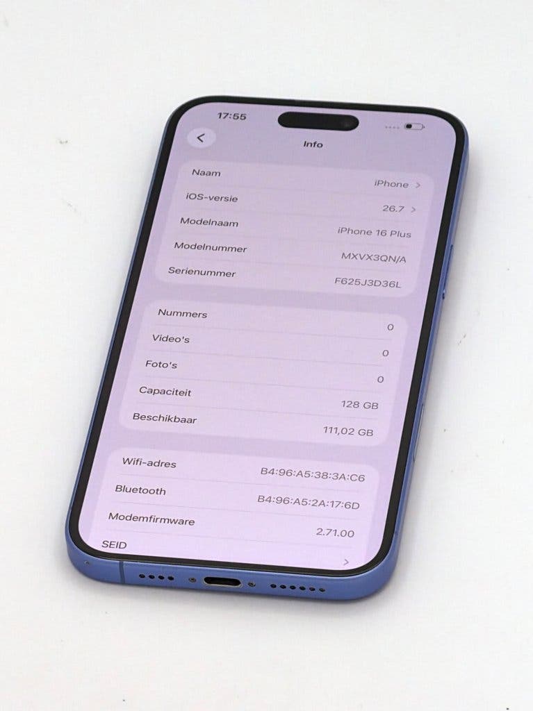 Zeer Nette iPhone 16 Plus Blue 128GB, 92% batterijconditie, foto 2