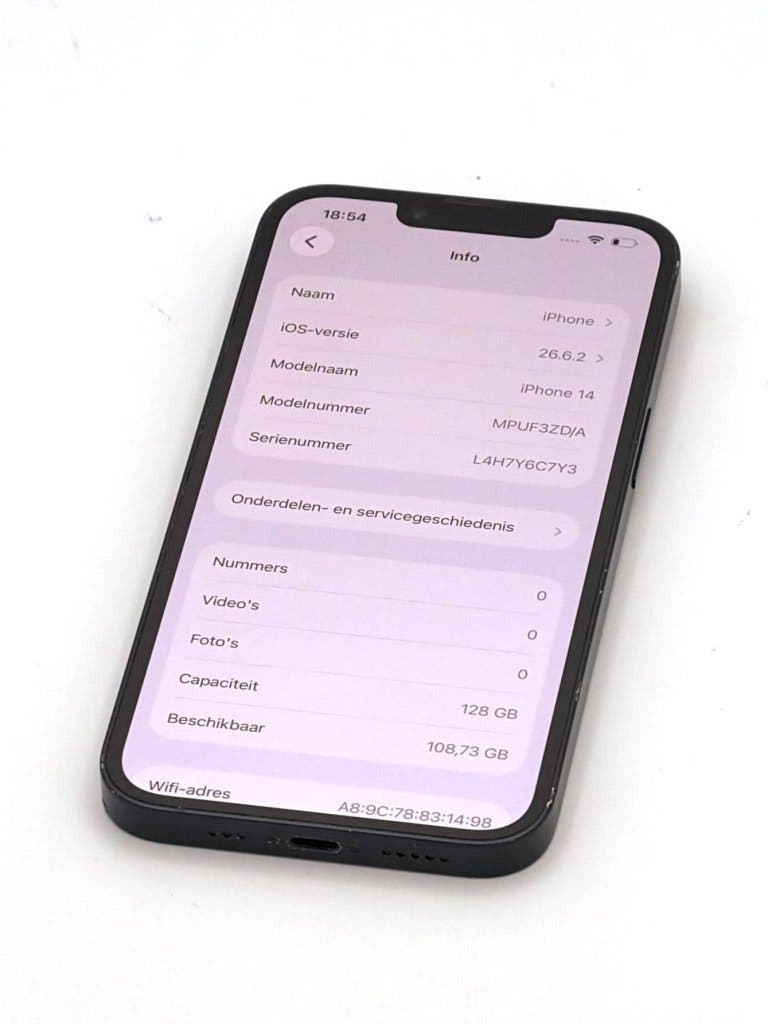 Zeer Nette iPhone 14 Black 128GB, met 100% batterijconditie, foto 2