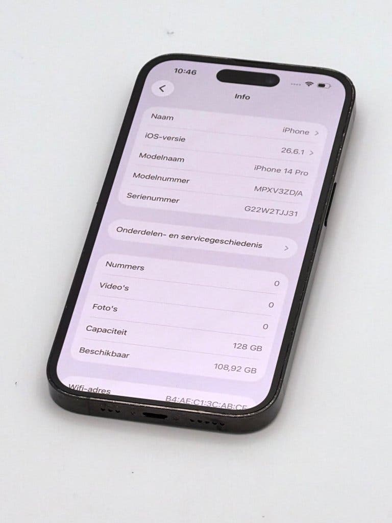 Erg Mooie iPhone 14 Pro Black 128GB, 100% batterijconditie, foto 2