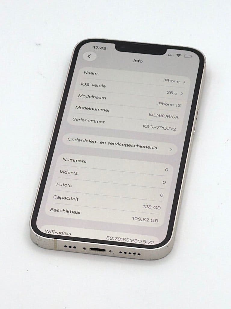 Zeer Nette iPhone 13 White 128GB, met 100% batterijconditie, foto 2