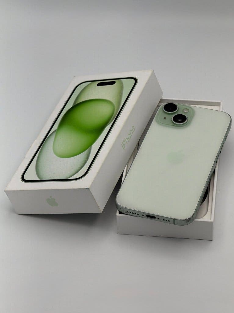 Prima iPhone 15 Green 128GB, met 100% batterijconditie, foto 4