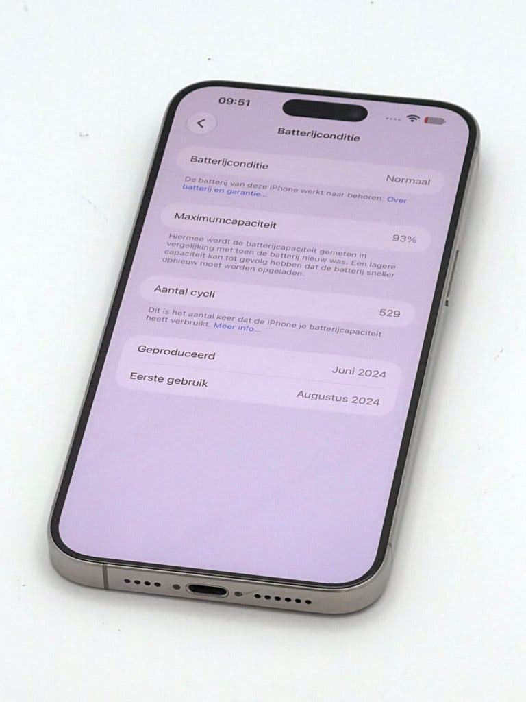 Prachtige iPhone 15 Pro Max Natural 256GB, met 93% batterij, foto 3