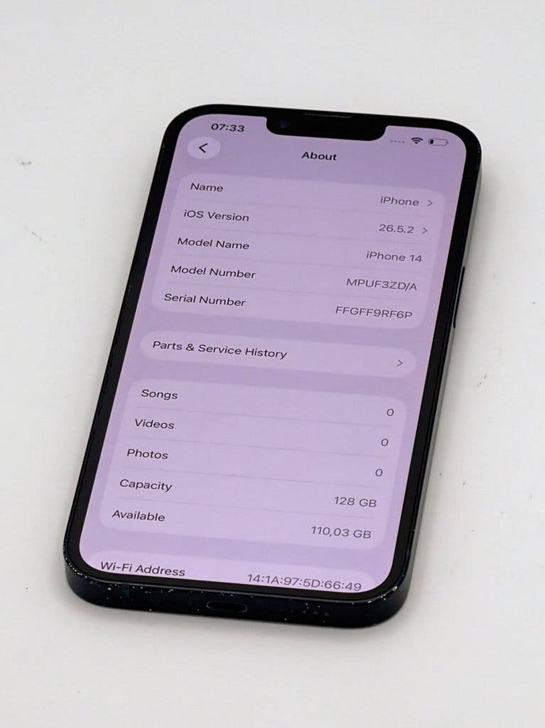 Zeer Nette iPhone 14 Black 128GB, met 100% batterijconditie, foto 2