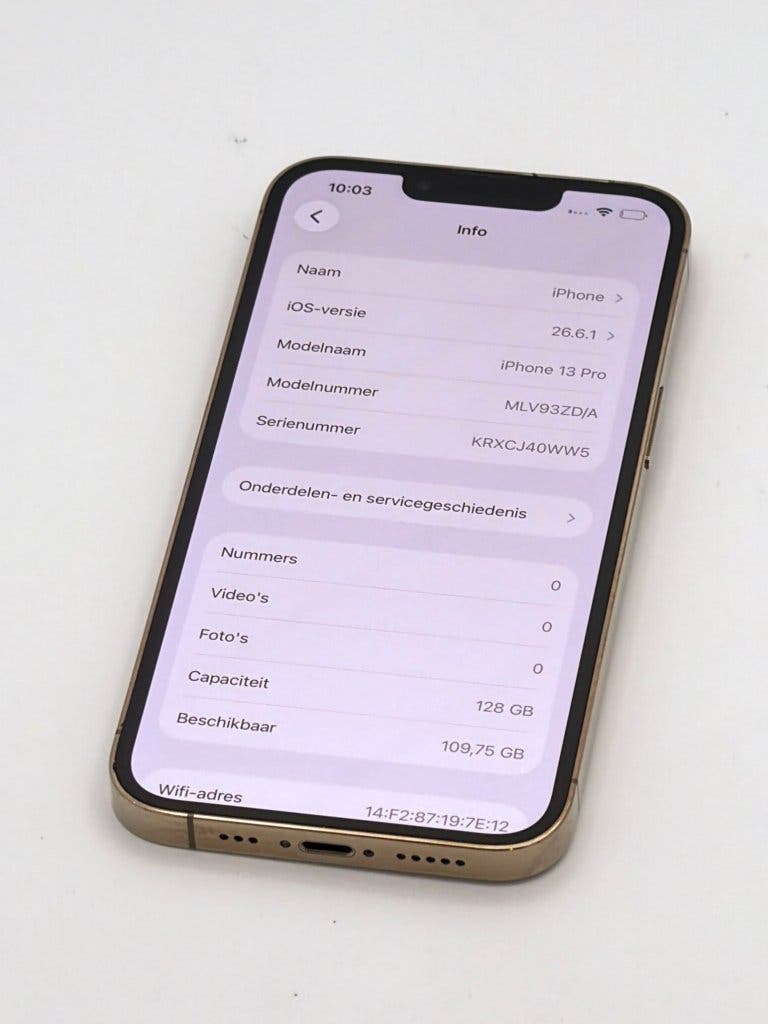 Prachtige iPhone 13 Pro Gold 128GB, met 100% batterij, foto 2