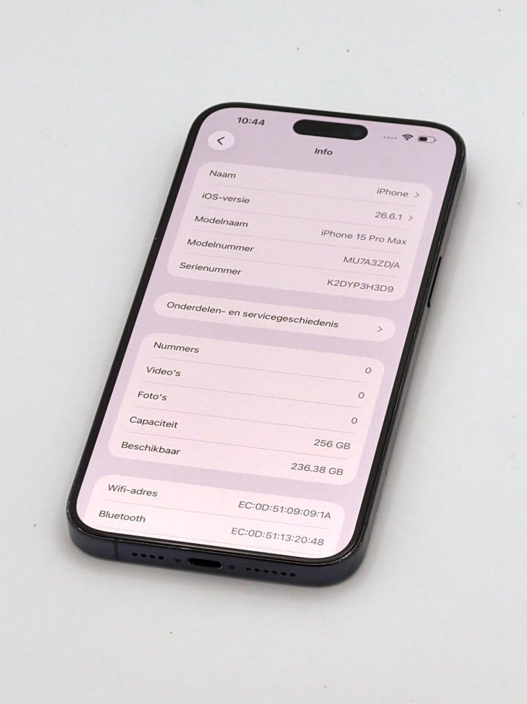 Zeer Nette iPhone 15 Pro Max Blue 256GB, met 100% batterij, foto 2