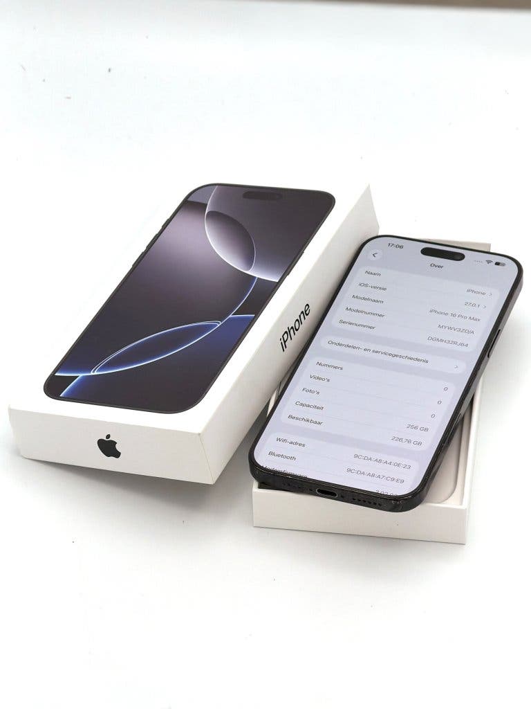 Zeer Nette iPhone 16 Pro Max Black 256GB, met 100% batterij, foto 2