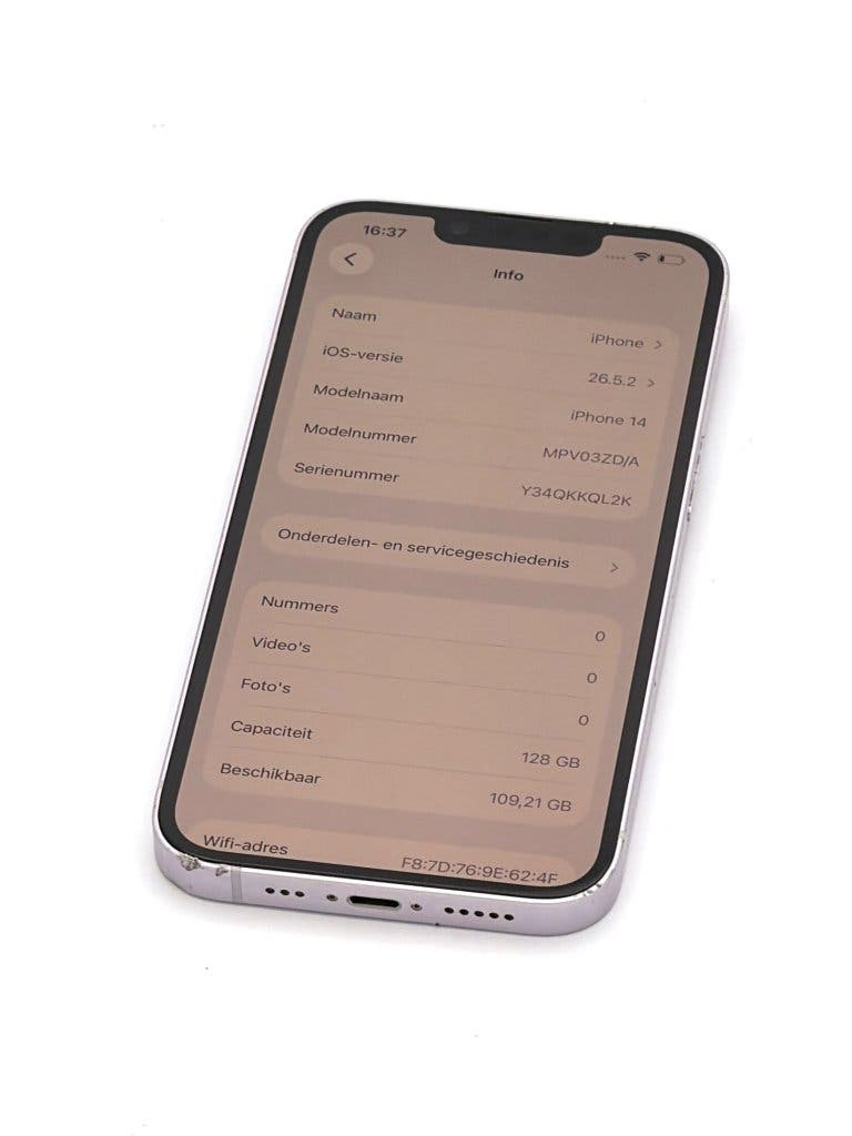 Erg Nette iPhone 14 Paars 128GB, 100% batterijconditie, foto 3