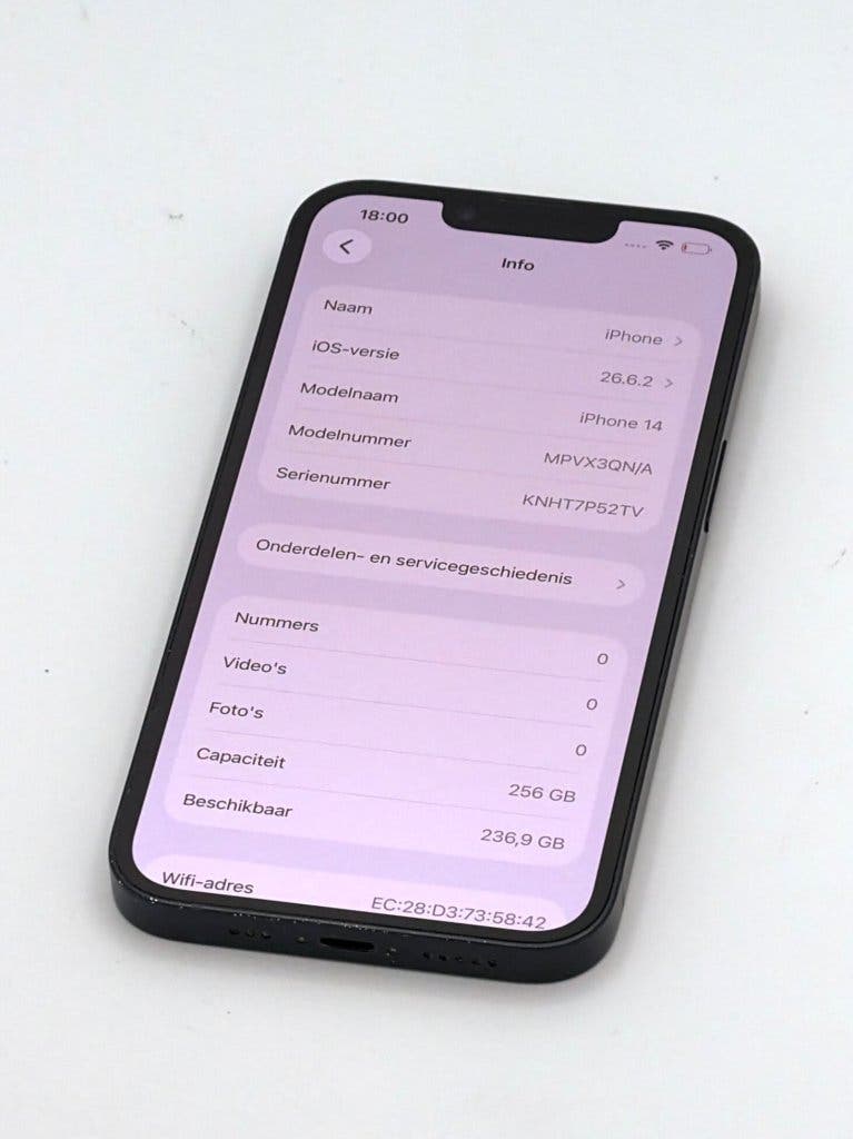 Zeer Nette iPhone 14 Black 256GB, met 92% batterijconditie, foto 2