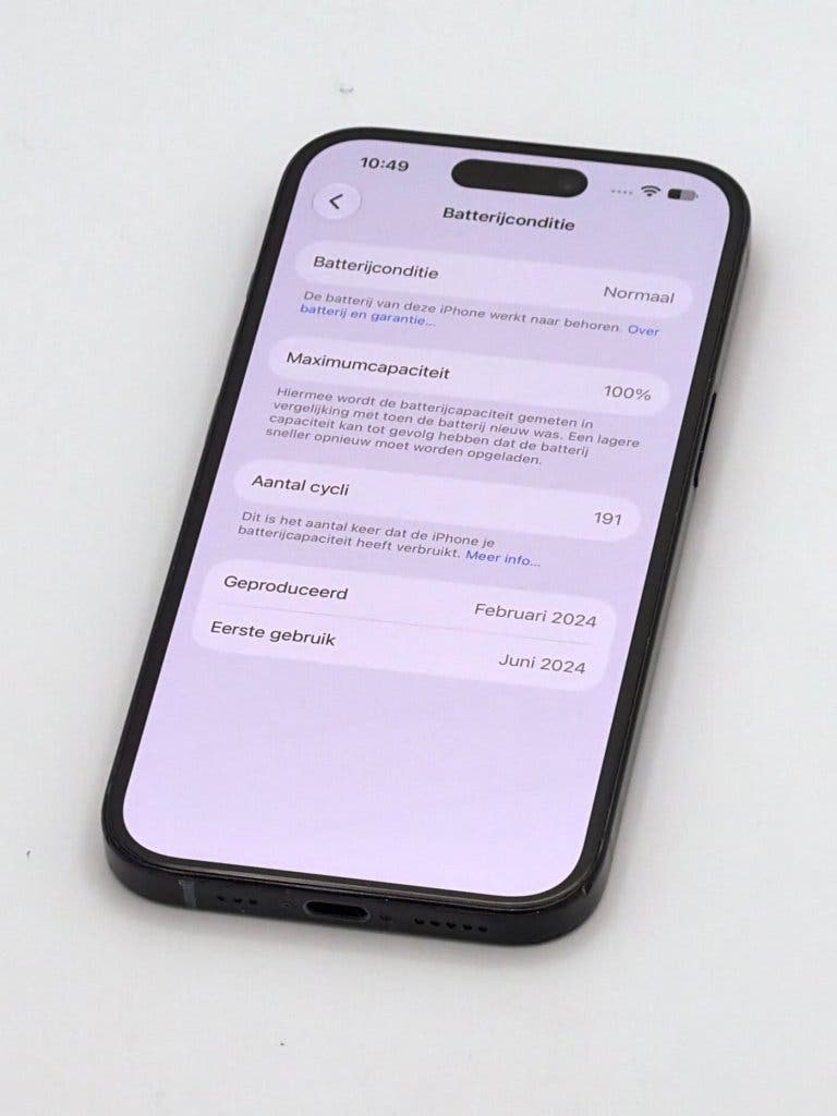 Erg Mooie iPhone 15 Black 128GB, met 100% batterijconditie, foto 3