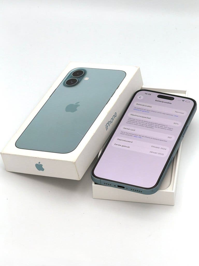 Zeer Nette iPhone 16 Plus Teal 128GB, 90% batterijconditie, foto 3