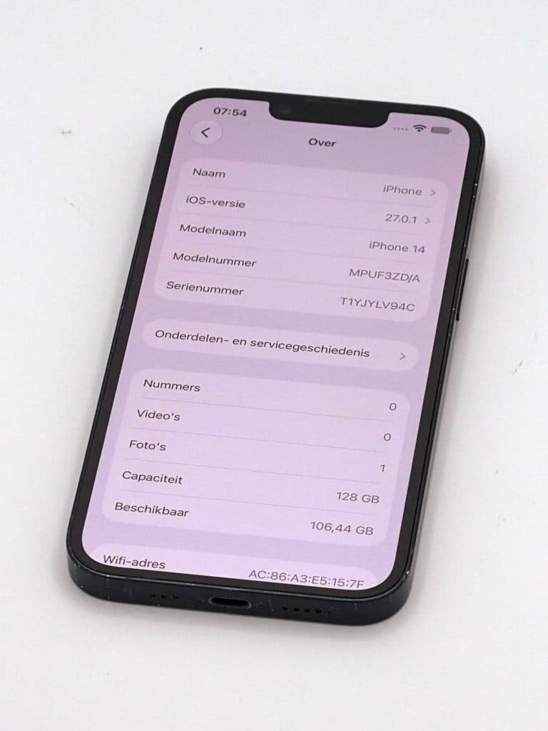 Erg Nette iPhone 14 Black 128GB, met 100% batterijconditie, foto 2