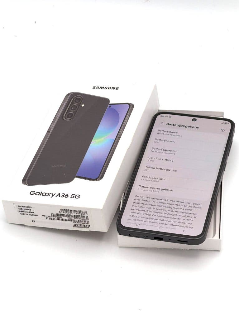 Nieuwstaat Samsung Galaxy A36 Black 128GB, 100% batterij, foto 3