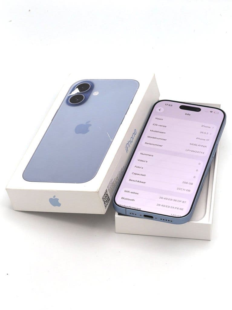 Prachtige iPhone 17 Blue 256GB, met 100% batterijconditie, foto 2