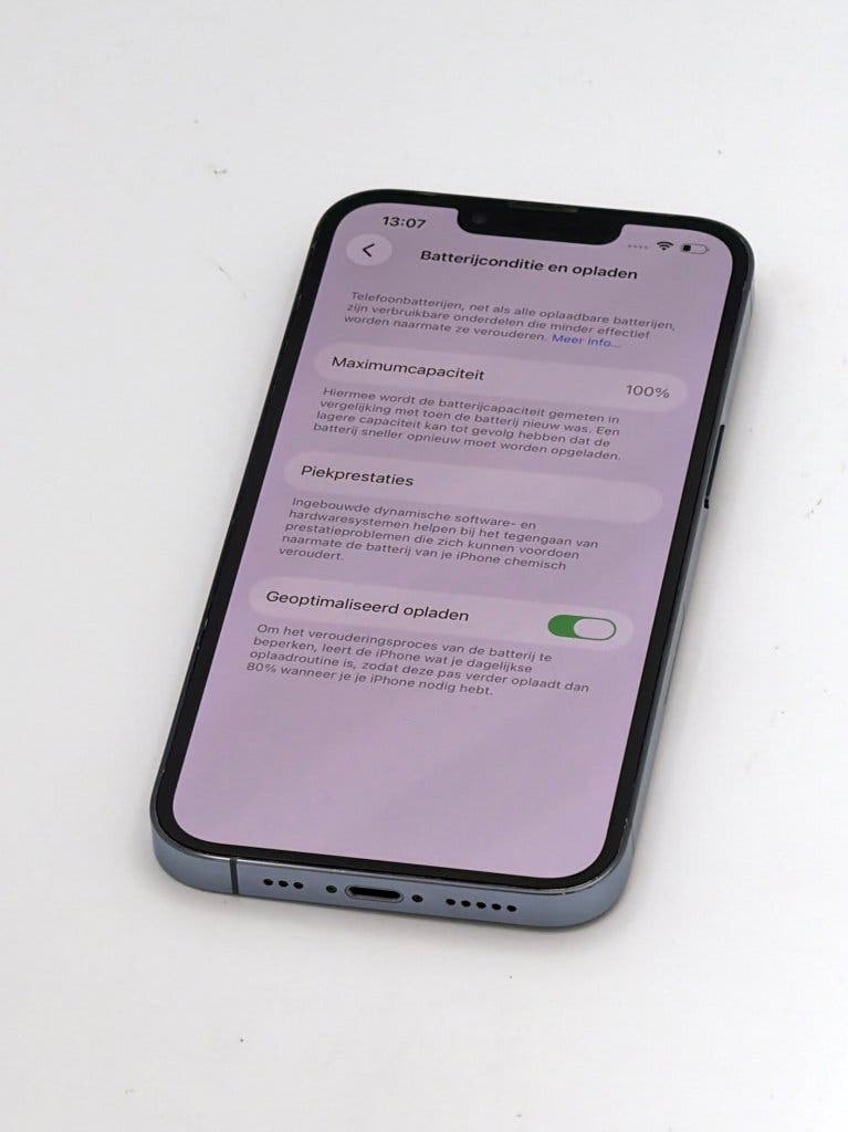 Erg Nette iPhone 13 Pro Blue 128GB, met 100% batterij, foto 3