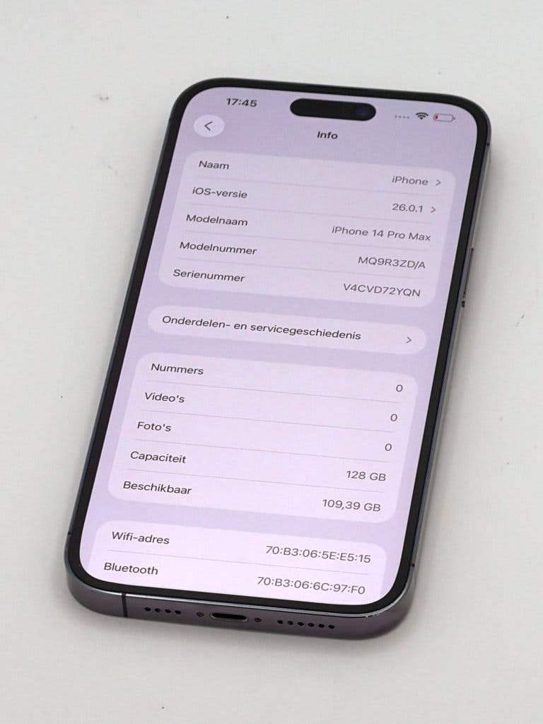 Prachtige iPhone 14 Pro Max Purple 128GB, met 100% batterij, foto 2