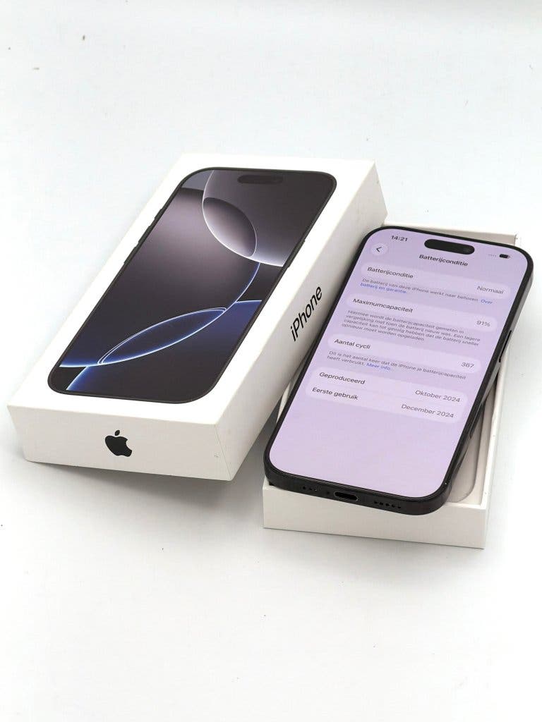 Prachtige iPhone 16 Pro Black 128GB, 91% batterijconditie, foto 3