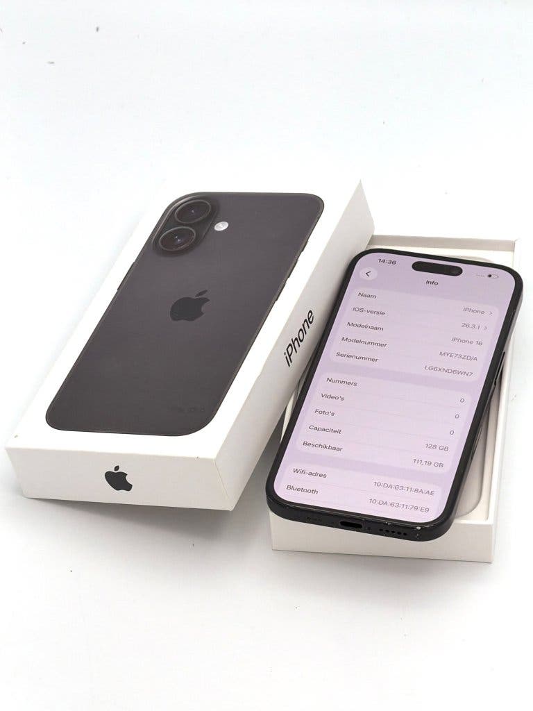 Erg Mooie iPhone 16 Black 128GB, met 91% batterijconditie, foto 2