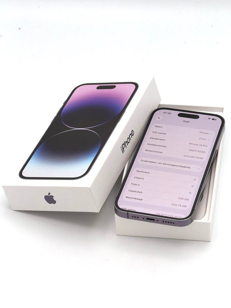 Zeer Nette iPhone 14 Pro Purple 256GB, 100% batterijconditie, foto 2