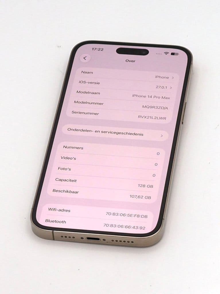 Prachtige iPhone 14 Pro Max Gold 128GB, met 100% batterij, foto 2