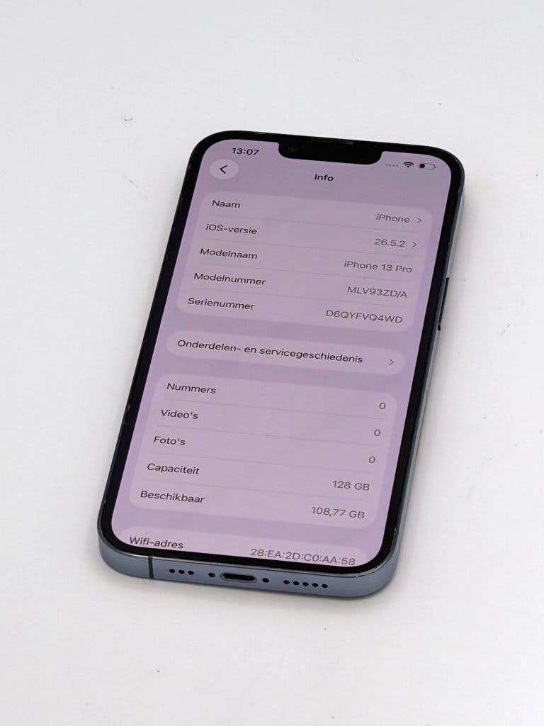Erg Nette iPhone 13 Pro Blue 128GB, met 100% batterij, foto 2