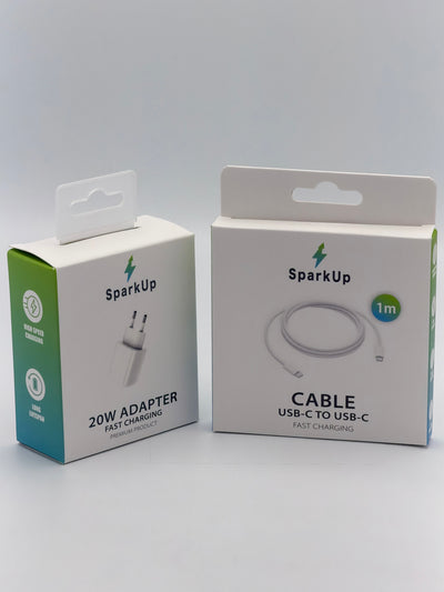 SparkUp 20W USB-C Snellader Set voor iPhone & Android