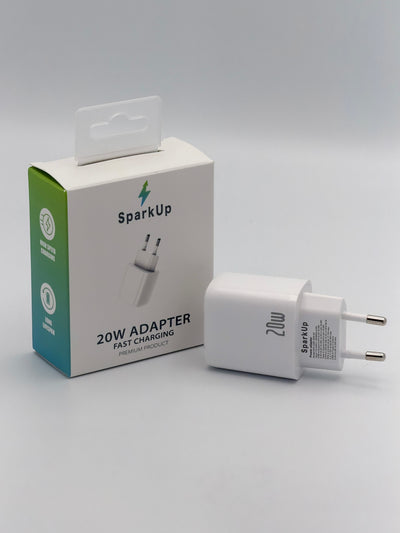 SparkUp 20W USB-C Snellader Adapter voor iPhone & Android