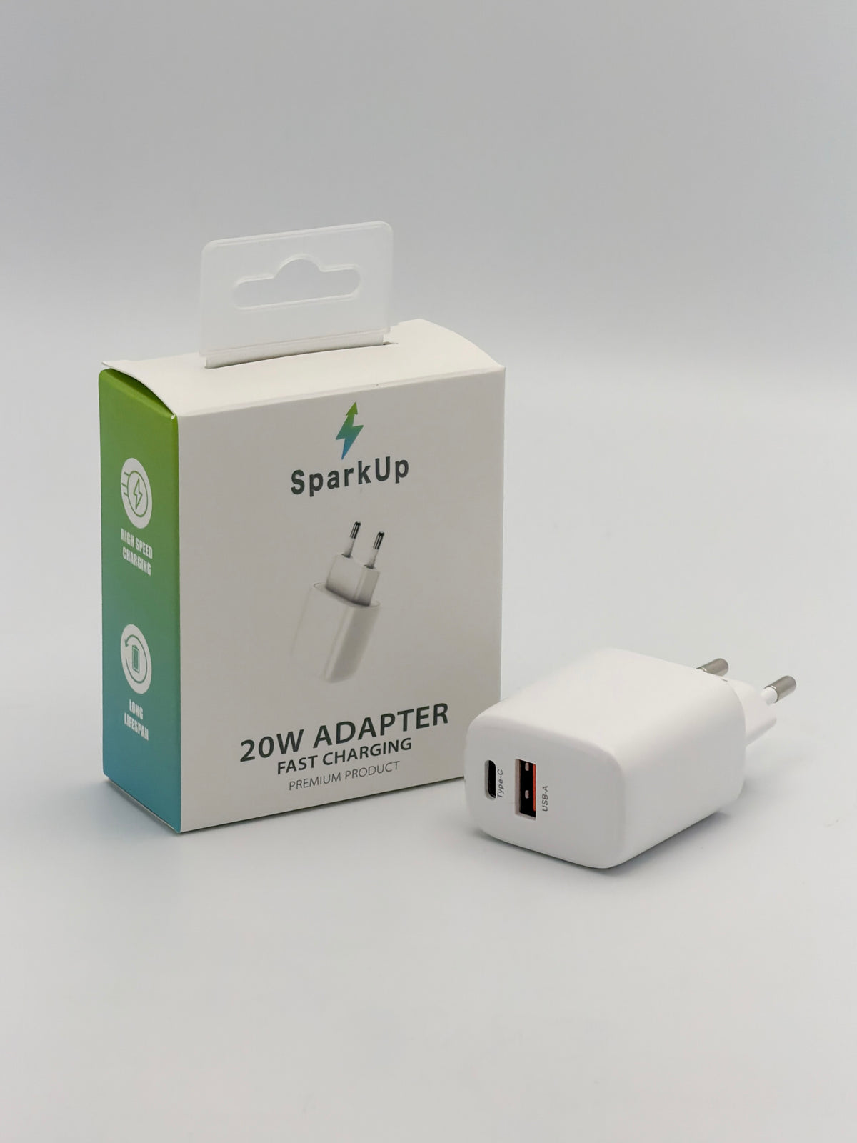 SparkUp 20W USB-C Snellader Adapter voor iPhone & Android