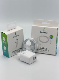 SparkUp 20W USB-C Snellader Set voor iPhone & Android