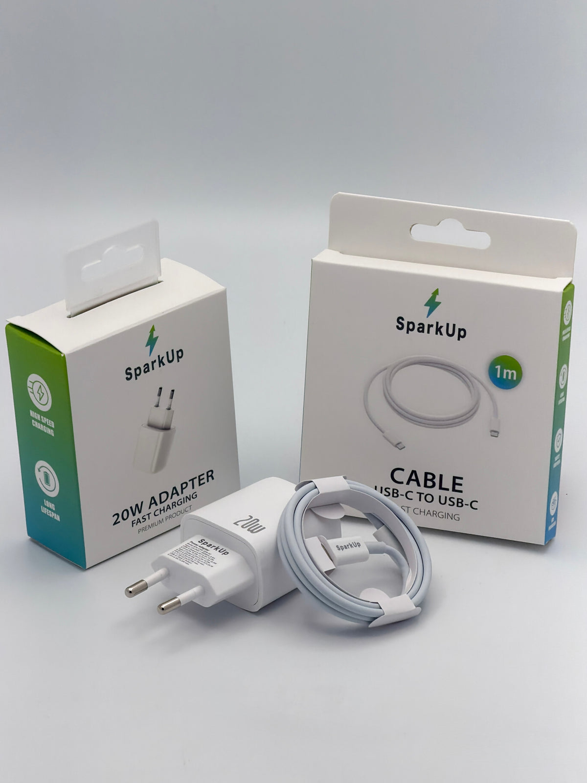 SparkUp 20W USB-C Snellader Set voor iPhone & Android