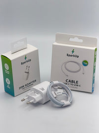 SparkUp 20W USB-C Snellader Set voor iPhone & Android