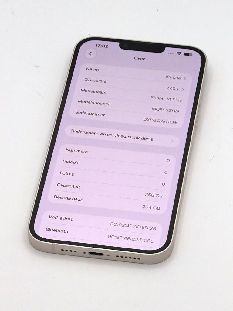 Prachtige iPhone 14 Plus White 256GB, 100% batterijconditie, foto 2