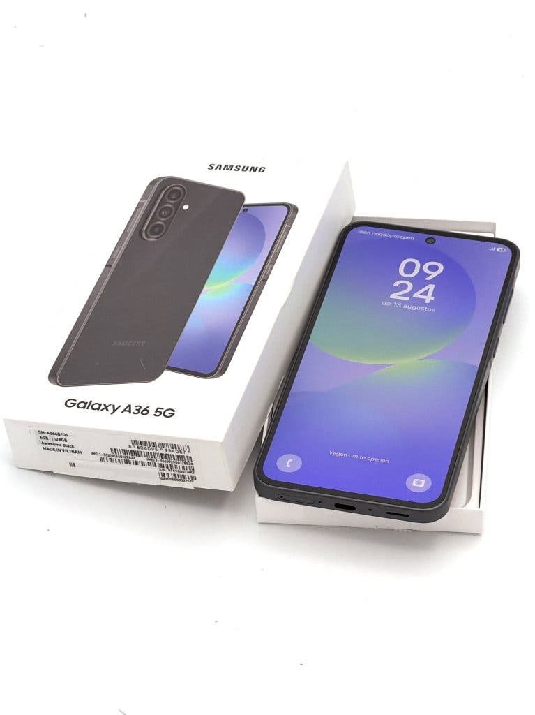Samsung Galaxy A36 Black 128GB, 100% batterij – refurbished bij YentMobiel in Dronryp