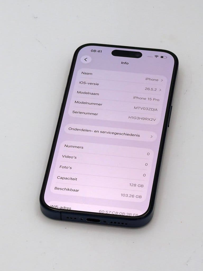 Prachtige iPhone 15 Pro Blue 128GB, 100% batterijconditie, foto 2
