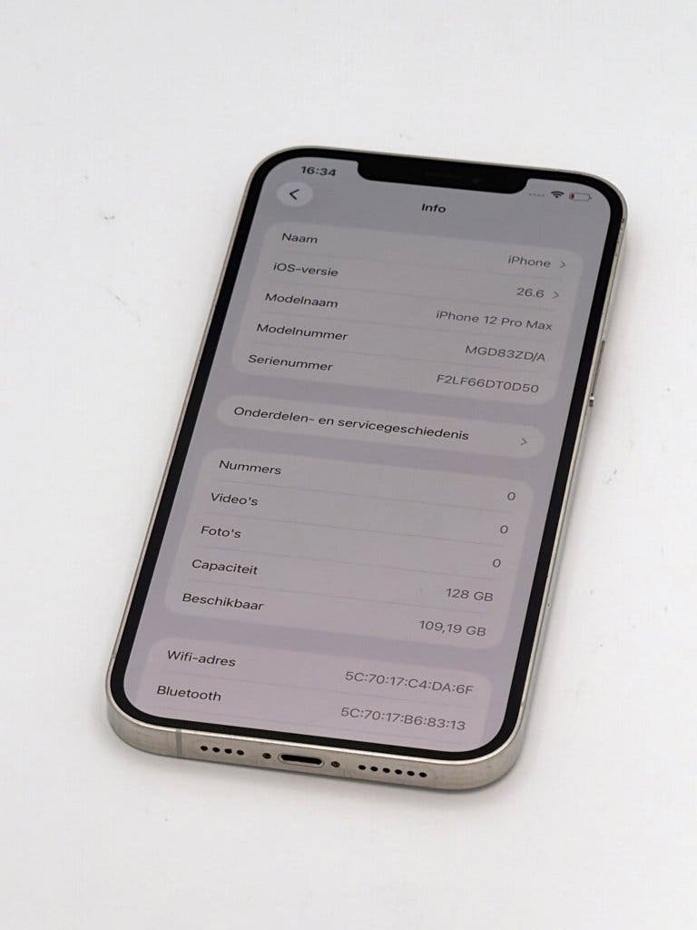 Zeer mooie iPhone 12 Pro Max White 128GB, 100% batterij, foto 2