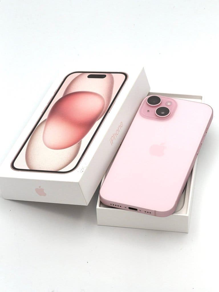 Zeer Nette iPhone 15 Pink 128GB, met 100% batterijconditie, foto 4