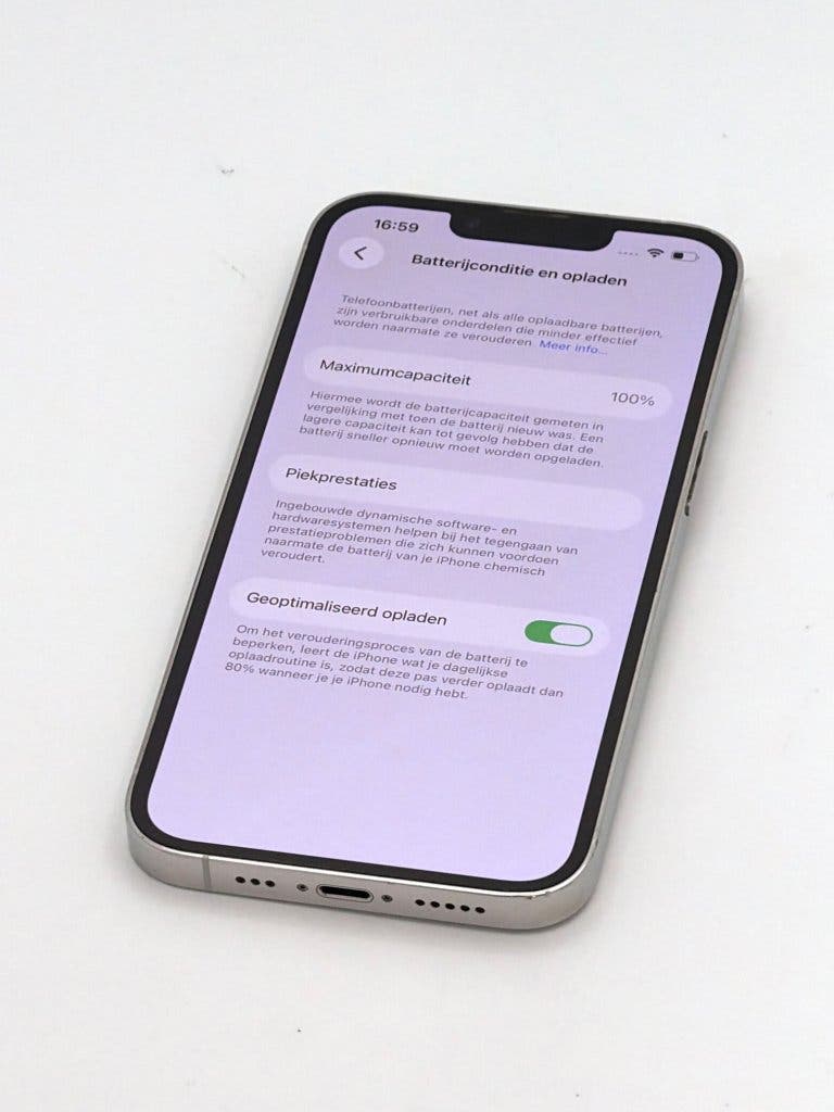 Zeer Nette iPhone 13 Pro Silver 256GB, met 100% batterij, foto 3