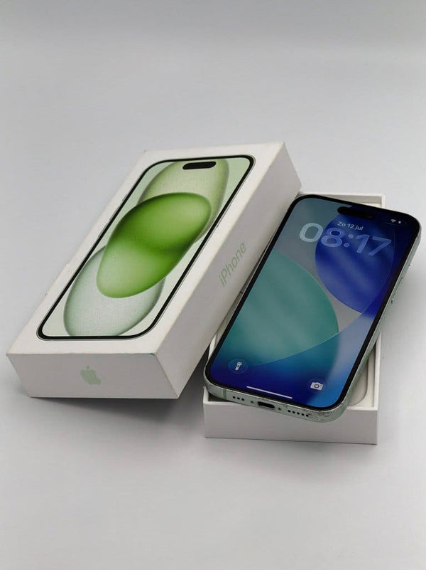 Prima iPhone 15 Green 128GB, met 100% batterijconditie