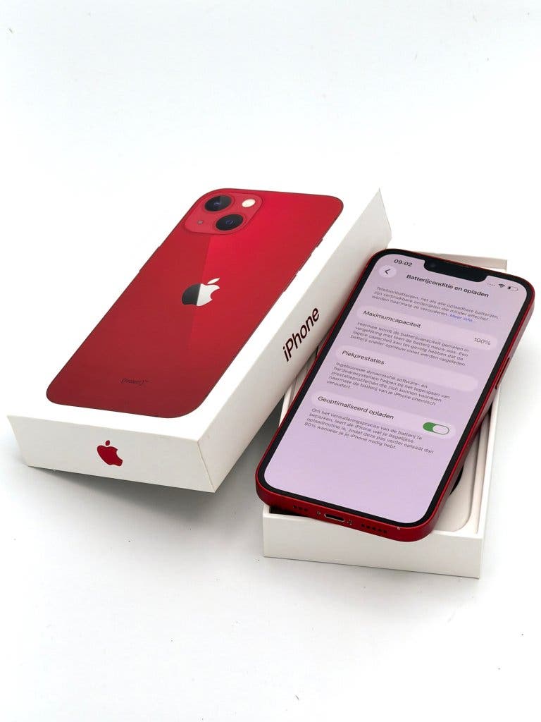 Zeer Nette iPhone 13 Red 128GB, met 100% batterijconditie, foto 3