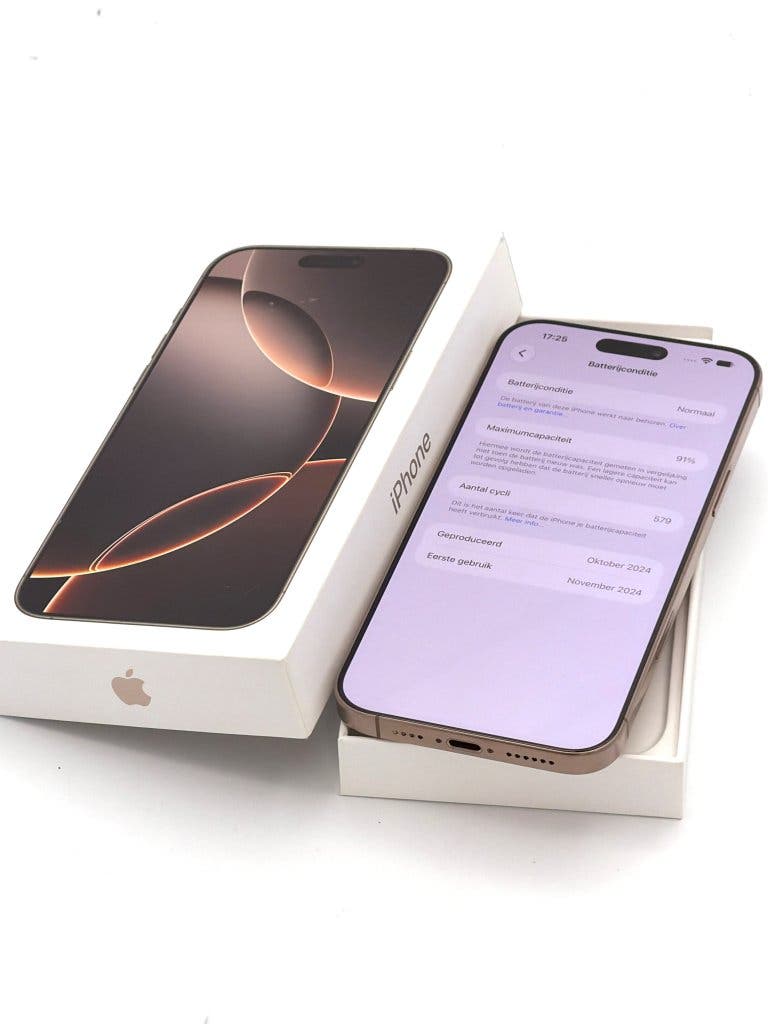 Zeer Nette iPhone 16 Pro Max Desert 256GB, met 91% batterij, foto 3