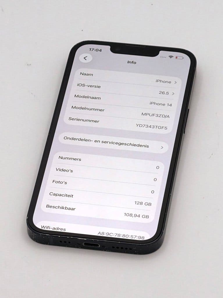 Erg Mooie iPhone 14 Black 128GB, met 100% batterijconditie, foto 2