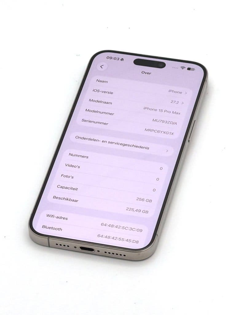 Prachtige iPhone 15 Pro Max Natural 256GB, 100% batterij, foto 2